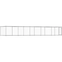 vidaXL Hundezwinger mit Tür Grau 10x2x1,5 m Verzinkter Stahl