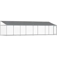 vidaXL Hundezwinger mit Dach und Tür Grau 8x2x2 m Verzinkter Stahl