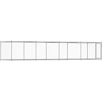 vidaXL Hundezwinger mit Tür Grau 8x2x1,5 m Verzinkter Stahl