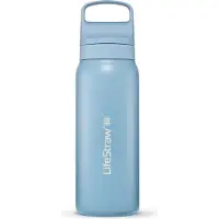 LifeStraw Go Icelandic Blue GOST-650ML-ICE Stainless Steel, Wasserflasche mit 2-Stage Filter, 650 ml
