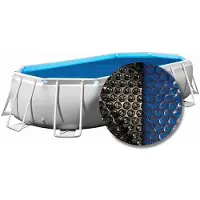 W'eau Solarplane Oval 503 x 274 cm Poolabdeckung Schwarz-Blau