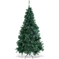 Costway 180cm Künstlicher Weihnachtsbaum, Tannenbaum mit 650 Spitzen PVC Nadeln Metallständer&Klappsystem, Christbaum, Kunstbaum Weihnachten, Grün