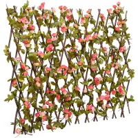 vidaXL Rankgitter mit Künstlichem Efeu Erweiterbar Dunkelrosa 180x60cm