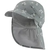 Sterntaler Schirmmütze mit Nackenschutz Blüten steingrün 1412411_270