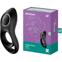 Satisfyer Legendary Duo - Wiederaufladbarer, vibrierender Penisring (schwarz)