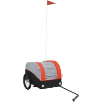 vidaXL Fahrradanhänger Schwarz und Orange 30 kg Eisen