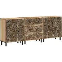 vidaXL Beistellschränke 3 Stk. 60x33x75 cm Massivholz Mango