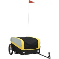 vidaXL Fahrradanhänger Schwarz und Gelb 45 kg Eisen