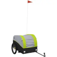 vidaXL Fahrradanhänger Schwarz und Grün 45 kg Eisen