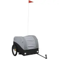 vidaXL Fahrradanhänger Schwarz und Grau 45 kg Eisen