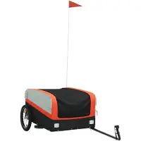 vidaXL Fahrradanhänger Schwarz und Orange 45 kg Eisen