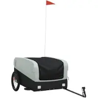 vidaXL Fahrradanhänger Schwarz und Grau 45 kg Eisen