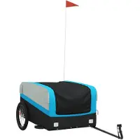 vidaXL Fahrradanhänger Schwarz und Blau 45 kg Eisen