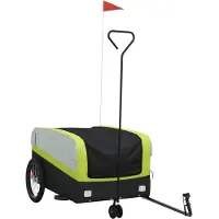 vidaXL Fahrradanhänger Schwarz und Grün 45 kg Eisen