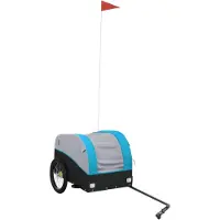 vidaXL Fahrradanhänger Schwarz und Blau 30 kg Eisen