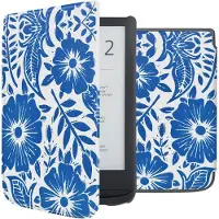 IMoshion Design Slim Hard Case Klapphülle für das Pocketbook Touch Lux 5 / HD 3 / Basic Lux 4 / Vivlio Lux 5 - Flower Tile