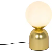QAZQA Hotel-Chic-Tischlampe Gold mit Opalglas - Pallon Trend