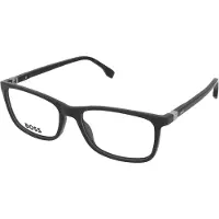 HUGO BOSS Boss 1573 Herren-Brille inkl. Gläser Vollrand Quadratisch Kunststoff-Gestell 56/17/145, schwarz