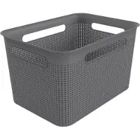 Rotho Brisen, Aufbewahrungsbox, Anthrazit, Rechteckig, Kunststoff, Einfarbig, Indoor