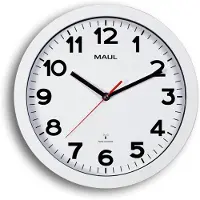 MAUL Wanduhr MAULstep Ø 30 x 5 cm funkgesteuert Kunststoff 1 x AA (1.5 V) weiß