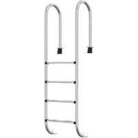 vidaXL Pool-Leiter 54x38x184,5 cm Edelstahl 304