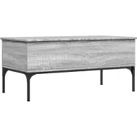 vidaXL Couchtisch Grau Sonoma 100x50x45 cm Holzwerkstoff und Metall