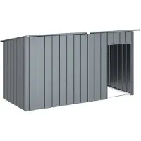vidaXL Hundehütte mit Dach Anthrazit 196x91x110 cm Verzinkter Stahl