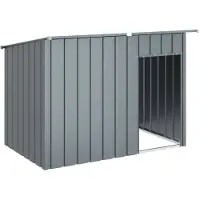 vidaXL Hundehütte mit Dach Anthrazit 153x91x110 cm Verzinkter Stahl