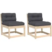vidaXL Gartensofas mit Kissen 2 Stk. Massivholz Kiefer