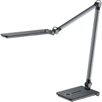 Hansa - Styro Hansa LED Tischleuchte Wave, 3000 - 5800 K, 8,5 W, stufenlos dimmbar, Memoryfunktion, grau-metallic