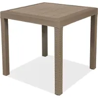Gardeness Quadratischer Tisch 80x80cm für den Garten im Freien aus Polypropylen-Rattan Dallas - Braun