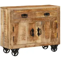 vidaXL Sideboard 80x30x65 cm Massives Raues Mangoholz