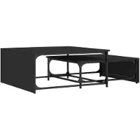 vidaXL Satztische 2 Stk. Schwarz Holzwerkstoff und Metall