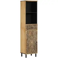 vidaXL Badschrank 38x33x160 cm Massivholz Mango