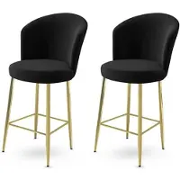 Skye Decor , Alte - Black, Gold, Barhocker-Set (2-teilig), 100 % METALL, Schwarz, 46 x 40 x 102 cm