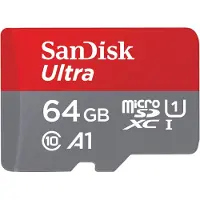 SanDisk Ultra, 64 GB, MicroSDXC, Klasse 10, UHS-I, 100 MB/s, Class 1 (U1)