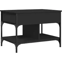 vidaXL Couchtisch Schwarz 70x50x50 cm Holzwerkstoff und Metall