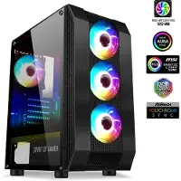 SPIRIT OF GAMER Boitier Moyen Tour ATX Spirit of Gamer Rogue VI RGB avec panneau vitré (Noir)