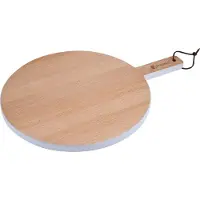Bergner Naturally - Rundes Schneidebrett aus Buchenholz, Maße 38 x 28 x 1,5cm