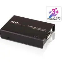 Aten Schlanker USB DVI-D Einzeldisplay KVM Over IP Sender, Transmitter, Verkabelt, Cat5e, 1920 x 1200 Pixel, Schwarz, Metall