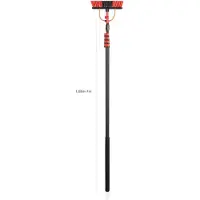 Umuzi Cleaning - Teleskop Waschbürste - 7m - Mit Seifenspender & Zubehör - Schwarz/Rot