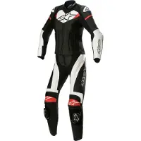 Alpinestars Stella Gp Plus 2-Teiler Motorrad Lederkombi Schwarz Weiß Leuchtrot Größe 46