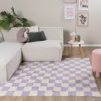 FRAAI Retro Teppich - Gambit Lila Weiß 140x200 cm