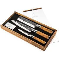 Forged Olive, Messer-Set, Stahl, Holz, Schwarz, Holz, 20,5 cm
