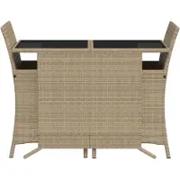 vidaXL 3-tlg. Bistro-Set mit Kissen Beigemischung Poly Rattan