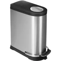 EKO Treteimer Viva Step Bin, Edelstahl matt 40 L Mülleimer mit dämpfenden Deckel und Kunststoffinne