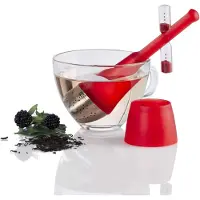 AdHoc Teesieb Santea Stehend Mit Sanduhr Rot 21,5 cm