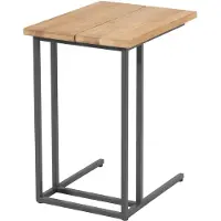 4 Seasons Outdoor Solido Beistelltisch teak, Gestell Edelstahl anthrazit 42x35 cm (H 50)