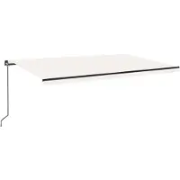vidaXL Markise Manuell Einziehbar mit LED 500x300 cm Creme