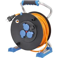 As Schwabe Xperts Kabeltrommel Außen 50m Verlängerung H07RN-F 3G1,5 3 Steckdosen 1 USB IP44